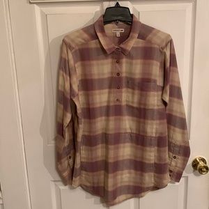 Toad&Co Checkered Tunic in Mauve and Beige